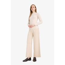 Defacto Wide Leg Triko Pantolon F1102ax25aubg155 Bej