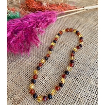 İpek Kehribar Kolye Sertifikali Baltik DaMLa Kehribar Bebek Kolyesi Diş 0-3 Yaş