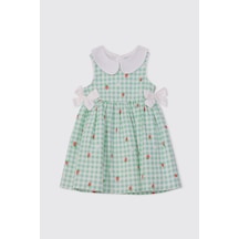 Panço Kız Bebek Bebe Yakalı Turkuaz Elbise 2611gb26050 Mavi