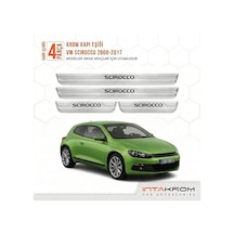 Volkswagen Scirocco 2008-2017 Uyumlu Satine Krom Kapı Koruma Eşiğ