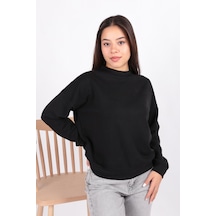 Busem W0011055 Kadın Modal Sweatshirt Siyah