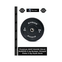 Premium Aktif Günlük Vücut Bumper-5 Kg Bumper Olimpik Plaka 5 Kg Siyah Renk