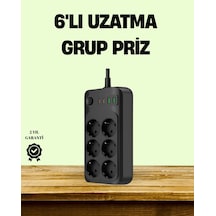 2500w Güçlü 6 Lı Priz Usb Ve Type-c Çıkışlı Termal Korumalı 1