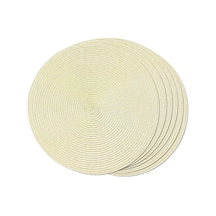 Xiaaokeji Yuvarlak Örgülü Amerikan Servis Takımı 6'lı Masa Örtüsü 15 İnç Bej Bej