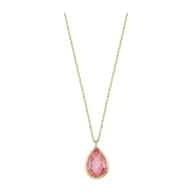 Altın Kolye Pembe Taşlı 14 Ayar 1.10 Gram