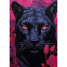 Siyah Panter Hediyelik Ahşap Tablo 35cm X50cm