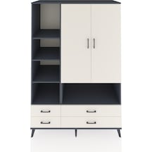 Kronos Dolap 8 Raflı 4 Çekmeceli 2 Kapaklı 132x59x195 Antrasit-aytaşı/aytaşı Aytası/aytası
