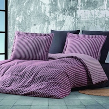 Maxstyle Bambu Çizgili Bordo Çift Kişilik Nevresim Takımı Bordo