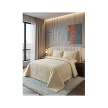 Premium Kabartma Dokulu Royal Model Çift Kişilik Yatak Örtüsü 2 Adet Yastık Kılıfı Dahil 250 X 260 Premium23004 Krem