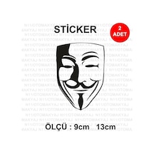 Maske Yüz Silüet - Araba Kask Motosiklet Laptop Taplet Sticker
