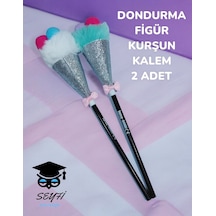 2 Adet Dondurma Figürlü Kurşun Kalem Çok Renkli