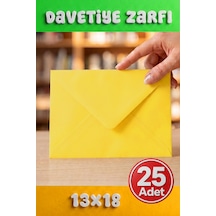 25 Adet 13x18 Cm Premium Kalite Davetiye Zarfı Sarı