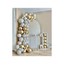 Krom Gold Deniz Kumu Ve Taş Rengi Balon Zinciri 100 Adet Mix
