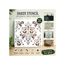 Kk Swords Stencil Tasarım Da029 Damask- Dekoratif Duvar, Fayans Ve Eşya Boyama Şablonları 25x25 Cm Da02900000003