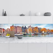Mutfak Tezgah Arası Folyo Fayans Kaplama Folyosu Amsterdam