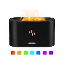 Padalink Usb Siyah Aromaterapi Buhar Makinası: 7 Renkli Ateş Işığı, Otomatik Kapatma, Ev Odası Nemlendirici Ve Parfüm Dağıtıcı