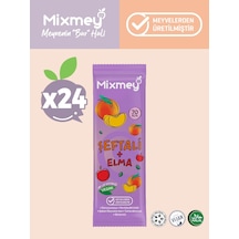 Mixmey Şeftali Meyve Barı 24 Adet | Atıştırmalıklar – Vegan, Glutensiz, Koruyucusuz 20gr X 24 Adet