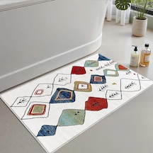 Monnhein 2'li Set Banyo Paspası, Yumuşak Banyo Halısı, Kaymaz Dot Tabanlı, Su Emici, Makinede Yıkanabilir - 50x60- Çok Renkli
