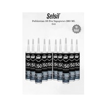 Selsil Poliüretan Mastik Gri 280 Ml. - 10 Adet Çok Renkli