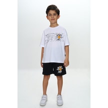 Toontoy Kids Toontoy Erkek Çocuk Smile Yazı Baskılı Şortlu Takım Beyaz