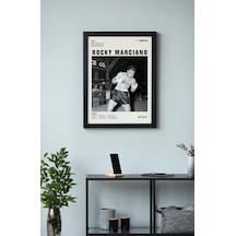 Rocky Marciano Ahşap Çerçeveli Poster Tablo Yenilmez Boks Efsanesi