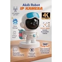 4k Akıllı Robot Kamera 360 Takip, Gece Görüşlü, Wifi Güvenlik