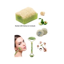 3'lü Set Kabak Lifli Sabun Okado Çift Taraflı Yüz Masaj Aleti Peeling Sivilce,leke,akne Ruşur Taşı