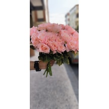 Rüzgar Yapay Çiçekçilik 9 Kafalı Pembe Pastel Gül Pastel Pembe