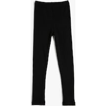 Koton Basic Tayt Ribanalı Beli Lastikli Yumuşak Dokulu Siyah 4wkg40146ak 4WKG40146AK999 Siyah