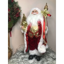Yılbaşı Noel Baba Peluş Figür 45 Cm Eli Asalı