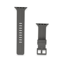 Bezos Watch 38mm Uyumlu Kr408 Çizgili Silikon Kordon - Koyu Gri Agc