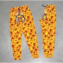 Tarzyeri Unisex Pubg Bape X Shark Eşofman Altı - Sarı 001