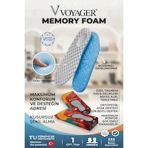Voyager Memory Foam Terleme Yapmayan Özel Dizayn Ortopedik Tabanlık Gri