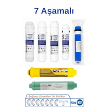 7 Aşamalı Kapalı Kasa Su Arıtma Filtre Seti Inline Filtre Ro Membran Post Karbon Mineral Filtre Tam Set -