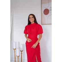 Kırmızı Yırtmaçlı Class Elbise Kırmızı Kırmızı Yırtmaçlı Class Elbise Kırmızı