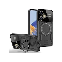 Realme C55 Kılıf Joy Lens Standlı Kapak - Siyah Diğer