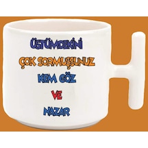 Kem Göz Ve Nazar Espirili Baskılı T Kulplu Kupa Bardak