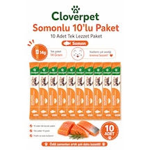 Cloverpet Somonlu Krema Kedi Ödül Maması 10 Lu Paket