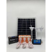 25 W Monokristal Panelli Güneş Enerji Seti Solar Aydınlatma N11.589
