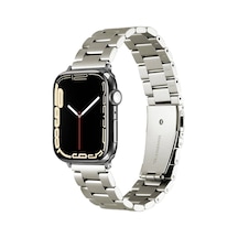 Ekılıf - Apple Uyumlu  Watch 42mm - Kordon Metal Kordon Krd-93 - Titanyum