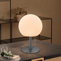 Besthome1 Gri Yuvarlak Led Masa Lambası Çok Renkli Işık Parti Ev Aydınlatma İp Şalterli Gri