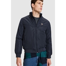 U.S. Polo Assn. Erkek Lacivert Dik Yaka Fermuarlı Cepli Yağmurluk Tarzı Mont 50326198-vr033