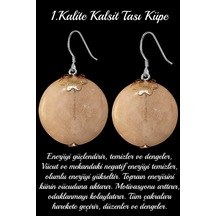 Sertifikalı Kalsit Taşı Doğal Taş Küpe Çok Renkli