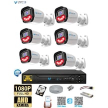 6 Lı 5mp Full Hd 1080p Atom Ledli 320 Gb Hdd Güvenlik Kamera Seti Gece Görüşlü Tak Çalıştır İp Gerektirmez