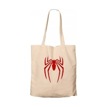 Spiderman Logo Krem Kanvas Bez Çanta Krem