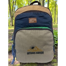 Kaliteli Siyah Vintage Salaş Baskılı Disayn Günlük Gezi Okul Sırt Çantası Revilla Bag 28x38cm Gri