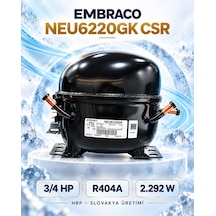 Embraco Neu6220gk Csr 3/4 Hp R404a Hermetik Kompresör 2292 Watt Slovakya Üretimi 1 Adet