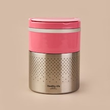 2 Katlı Çelik Yemek Termosu - Pembe - 1,5 Lt Çok Renkli