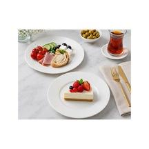 Iris White Gourmet Porselen Düz Tabak, Beyaz, Pasta Ve Kahvaltı Servisi İçin, 19 Cm Diğer