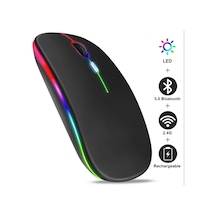 Led Işıklı Şarjlı Mouse 2.4ghz Usb Wireless Ve Bluetooth Lu Sessiz İos Uyumlu  Android Telefon Tablet Pc Tv Diğer